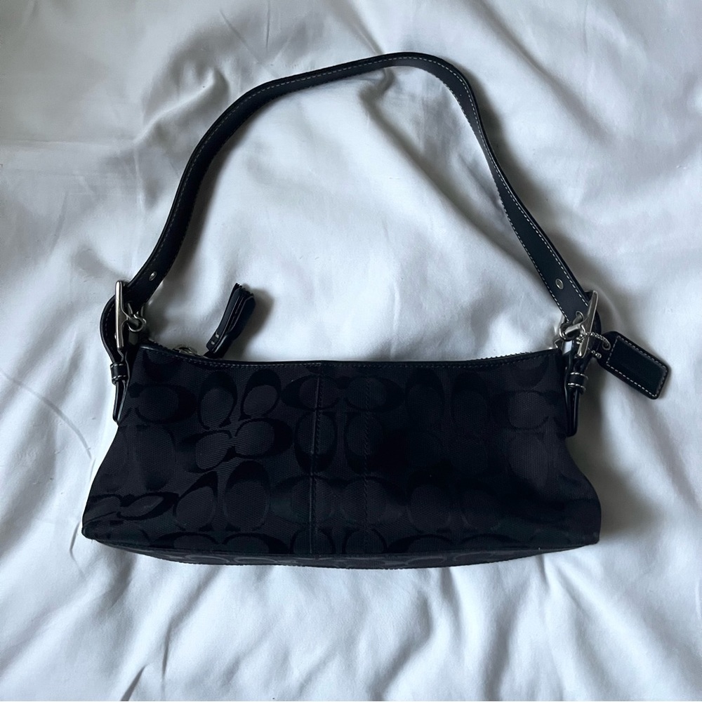 y2k black coach monogram bag